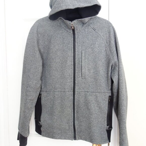 LULULEMON Best Coast Gray Black Full Zip Hooded Jacket – Mens Sz ? - Picture 1 of 8